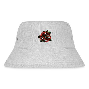 pink flower leaf 200323 A - Stanley/Stella Recycled Bucket Hat - heather grey - Front