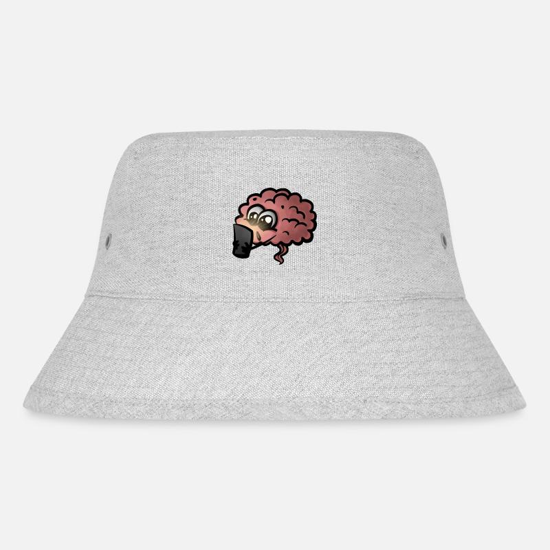 Gehirn Handy Sucht Geschenkidee - Dopamin süchtig - Stanley/Stella recycelter Bucket Hat - Grau meliert