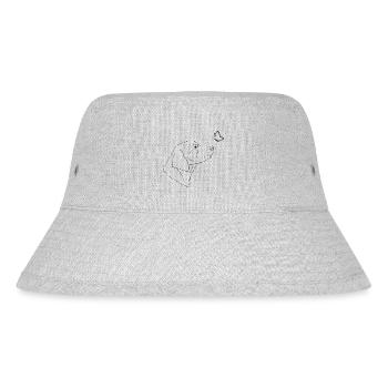 Golden Retriever mit Schmetterling - Stanley/Stella recycelter Bucket Hat - Grau meliert - Vorne