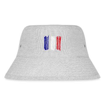 Frankreich Streifen - Stanley/Stella recycelter Bucket Hat - Grau meliert - Vorne