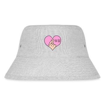 Je t’aime - Doigts de cœur - Coréen - Bob recyclé Stanley/Stella - gris chiné - Devant