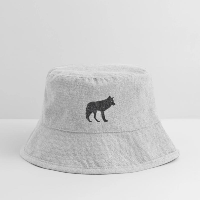 Wilder Wolf - Schwarzer Wolf T-Shirt oder Pullover Stanley/Stella recycelter Bucket Hat