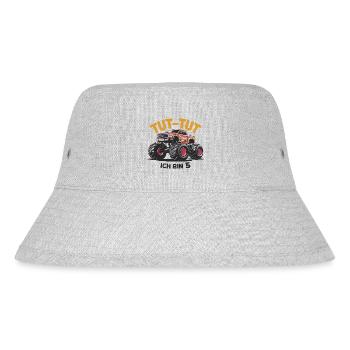 Monster Truck - Ich bin 5 - Einzigartiges Geschenk - Stanley/Stella recycelter Bucket Hat - Grau meliert - Vorne