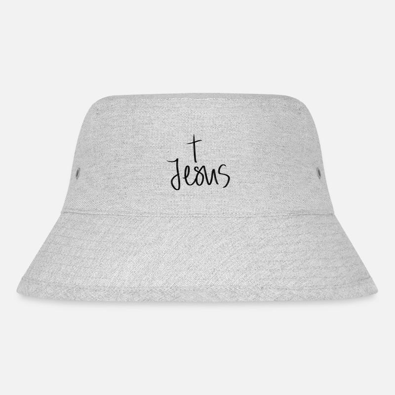 Jesus - Stanley/Stella recycelter Bucket Hat - Grau meliert