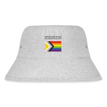 SAFE SPACE Inklusive Pride-Fortschrittsflagge - Stanley/Stella recycelter Bucket Hat - Grau meliert - Vorne