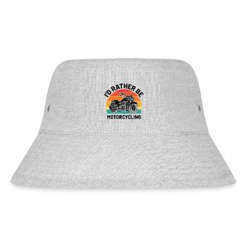 Ich wäre lieber Motorradfahren, Motorradfahrer, Motorradfahrer, Motorradfahren, Motorradfahren, - Stanley/Stella recycelter Bucket Hat - Grau meliert - Vorne