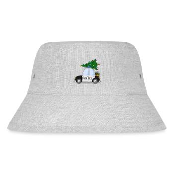 Polizeiauto Police Weihnachten schwarz weiß - Stanley/Stella recycelter Bucket Hat - Grau meliert - Vorne