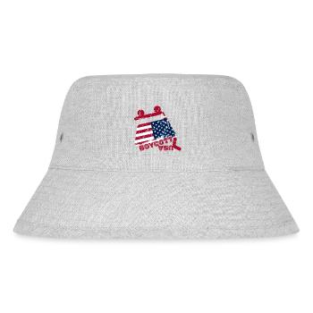 Boykott USA, kaputter Warenkorb - Stanley/Stella recycelter Bucket Hat - Grau meliert - Vorne