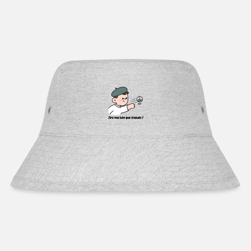 As a pétanque player, I shoot better than I work - Stanley/Stella Recycled Bucket Hat - heather grey