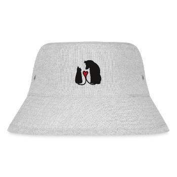Dog & cat - Stanley/Stella Recycled Bucket Hat - heather grey - Front
