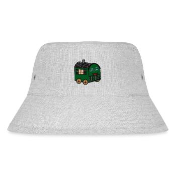 Happy Bauwagen Haus Häuschen fröhlich wohnen Hütte - Stanley/Stella recycelter Bucket Hat - Grau meliert - Vorne