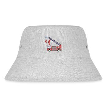 Fire engine 4th birthday - Stanley/Stella Recycled Bucket Hat - heather grey - Front