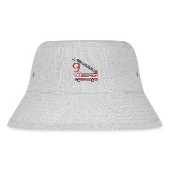 Fire engine 9th birthday - Stanley/Stella Recycled Bucket Hat - heather grey - Front