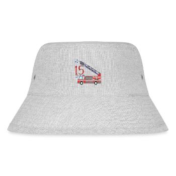 Feuerwehrauto 15. Geburtstag - Stanley/Stella recycelter Bucket Hat - Grau meliert - Vorne