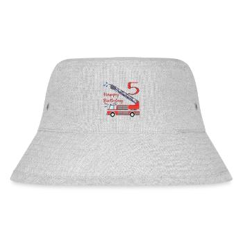 Fire engine Happy Birthday 5 - Stanley/Stella Recycled Bucket Hat - heather grey - Front