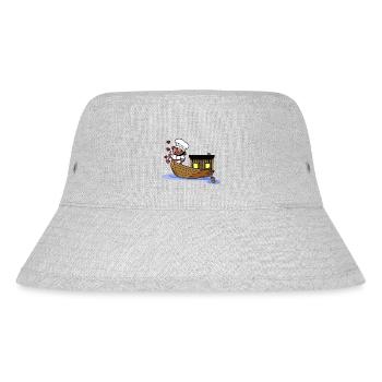 Teddybär Koch Seemann Boot Seefahrer kochen Ahoi - Stanley/Stella recycelter Bucket Hat - Grau meliert - Vorne