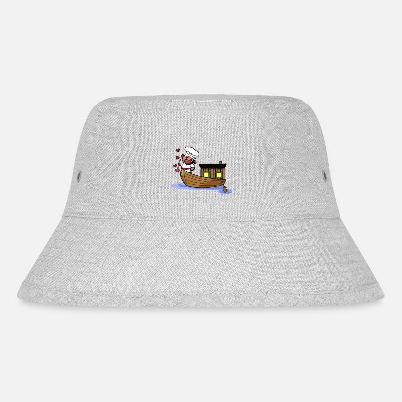 Teddybär Koch Seemann Boot Seefahrer kochen Ahoi - Stanley/Stella recycelter Bucket Hat - Grau meliert
