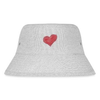 red heart red hearts red couples - Stanley/Stella Recycled Bucket Hat - heather grey - Front