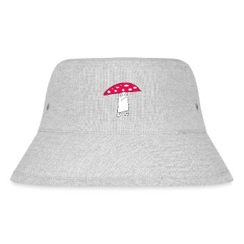 sad mushroom - Stanley/Stella Recycled Bucket Hat - heather grey - Front