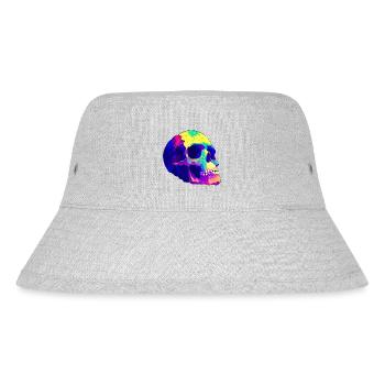 Totenschädel Bunt - Stanley/Stella recycelter Bucket Hat - Grau meliert - Vorne