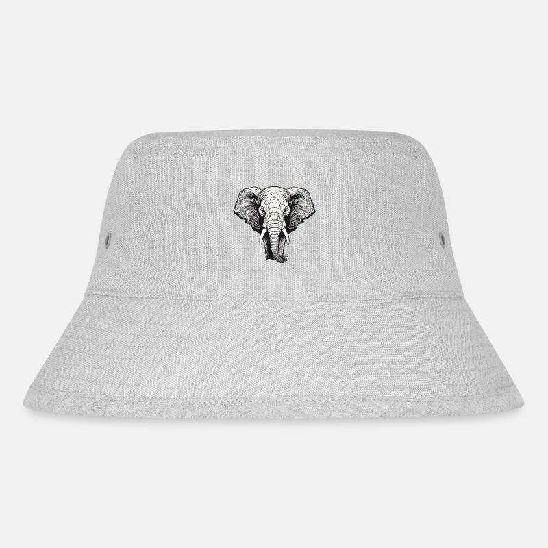 Elefant - Stanley/Stella recycelter Bucket Hat - Grau meliert