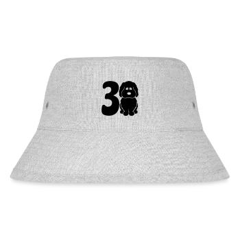 30 Jahre (und) glücklich mit Hund - Stanley/Stella recycelter Bucket Hat - Grau meliert - Vorne