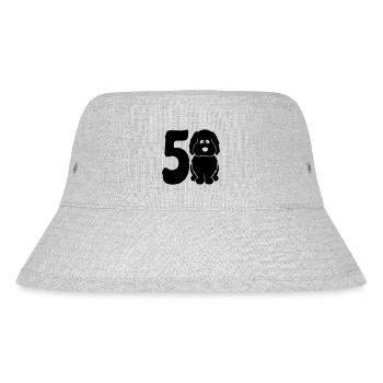 50 Jahre (und) glücklich mit Hund - Stanley/Stella recycelter Bucket Hat - Grau meliert - Vorne