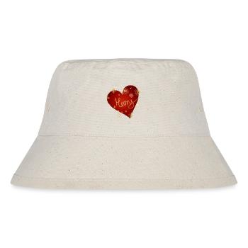 Coeur rouge vif avec étoiles et inscription - Bob recyclé Stanley/Stella - blanc naturel - Devant