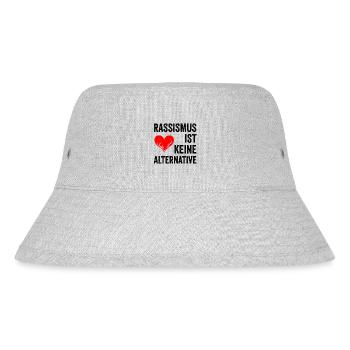 Rassismus ist keine Alternative - Stanley/Stella recycelter Bucket Hat - Grau meliert - Vorne
