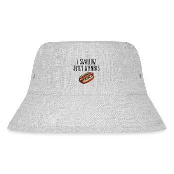 Ich schlucke saftige Wiener | Witzig, Sarkastisch, Lustig - Stanley/Stella recycelter Bucket Hat - Grau meliert - Vorne