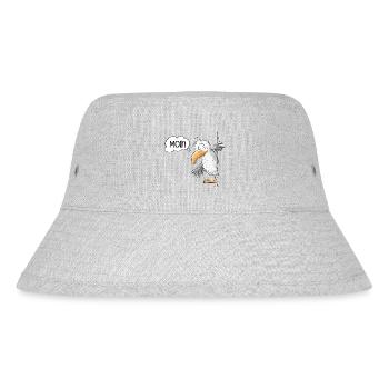 Moin Spruch Möwe Tiermotiv - Stanley/Stella recycelter Bucket Hat - Grau meliert - Vorne
