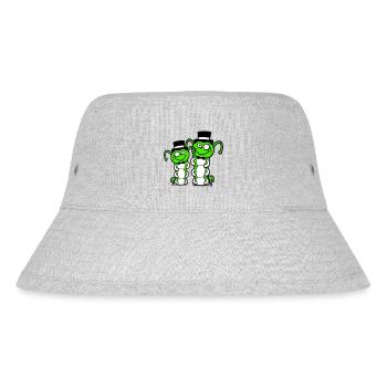 2 messieurs chenille chapeau haut de forme monocle noeud papillon riche - Bob recyclé Stanley/Stella - gris chiné - Devant