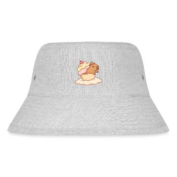 Capybara cupcake on cloud sweet motif - Stanley/Stella Recycled Bucket Hat - heather grey - Front