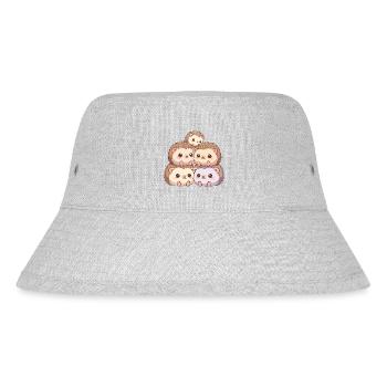 Kuschelige Igelfamilie - Stanley/Stella recycelter Bucket Hat - Grau meliert - Vorne