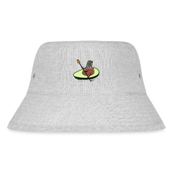 Avocado Indian Warrior Canoe Fantasy Fruit Child - Stanley/Stella Recycled Bucket Hat - heather grey - Front
