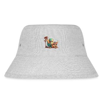 Ruhender alter Roboter ohne Hintergrund - Stanley/Stella recycelter Bucket Hat - Grau meliert - Vorne