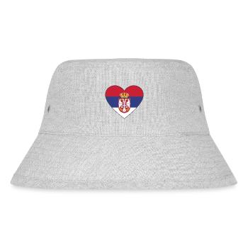 Serbia flag heart - Stanley/Stella Recycled Bucket Hat - heather grey - Front