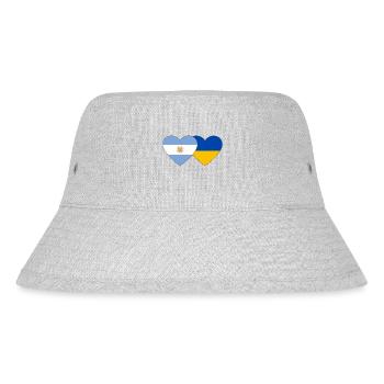 Argentinien Ukraine Flagge Herz - Stanley/Stella recycelter Bucket Hat - Grau meliert - Vorne