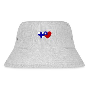 Finnland Taiwan Flagge Herz - Stanley/Stella recycelter Bucket Hat - Grau meliert - Vorne