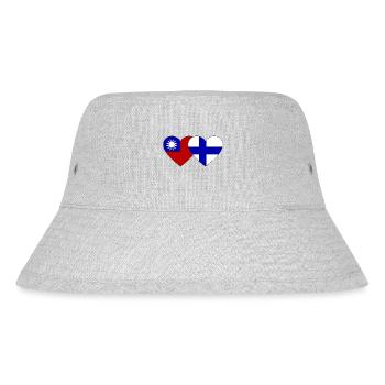 Taiwan Finnland Flagge Herz - Stanley/Stella recycelter Bucket Hat - Grau meliert - Vorne