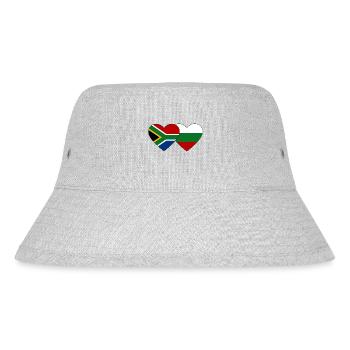 Südafrika Bulgarien Flagge Herz - Stanley/Stella recycelter Bucket Hat - Grau meliert - Vorne
