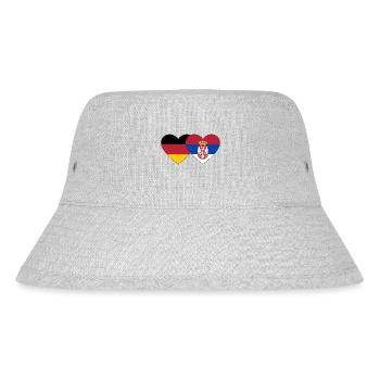 Germany Serbia Flag Heart - Stanley/Stella Recycled Bucket Hat - heather grey - Front