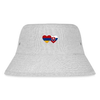 Armenien Slowakei Flagge Herz - Stanley/Stella recycelter Bucket Hat - Grau meliert - Vorne