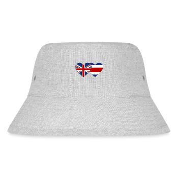 Great Britain Costa Rica Flag Heart - Stanley/Stella Recycled Bucket Hat - heather grey - Front