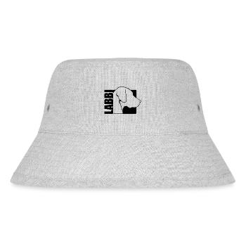 Labbi Profil Wilsigns Labrador Hunde Hund - Stanley/Stella recycelter Bucket Hat - Grau meliert - Vorne