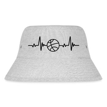 Basketball Heart Rate - Stanley/Stella Recycled Bucket Hat - heather grey - Front