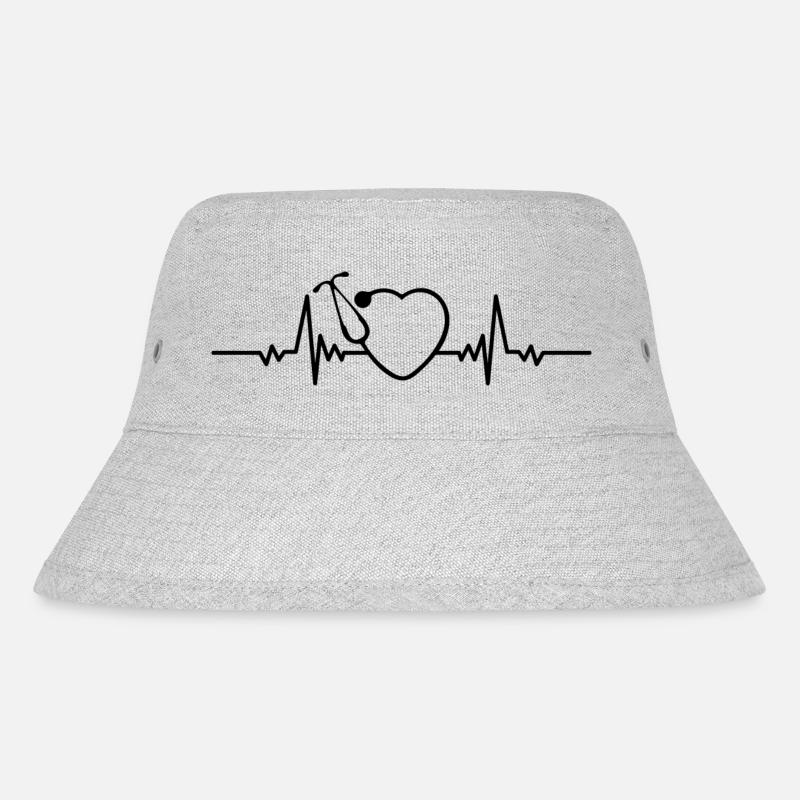 Stethoskop - Stanley/Stella recycelter Bucket Hat - Grau meliert