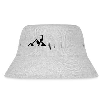Ziege - Herzklopfen - Berg - (2) - Stanley/Stella recycelter Bucket Hat - Grau meliert - Vorne