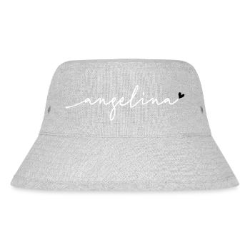 Angelina Cursive Name - Stanley/Stella Recycled Bucket Hat - heather grey - Front