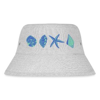 Blaue Muscheln - Meerestier - Stanley/Stella recycelter Bucket Hat - Grau meliert - Vorne